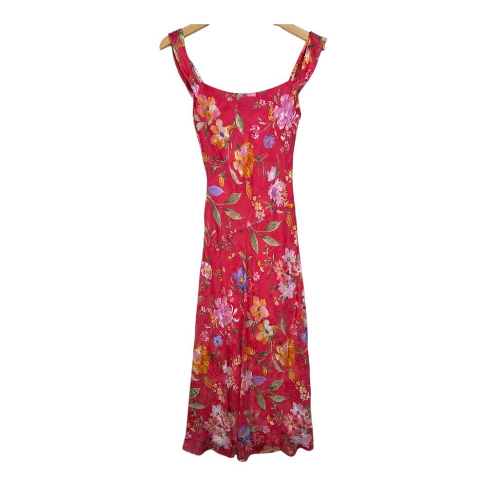 New By&by Floral Print Sleeveless Midi Dress size XS Red